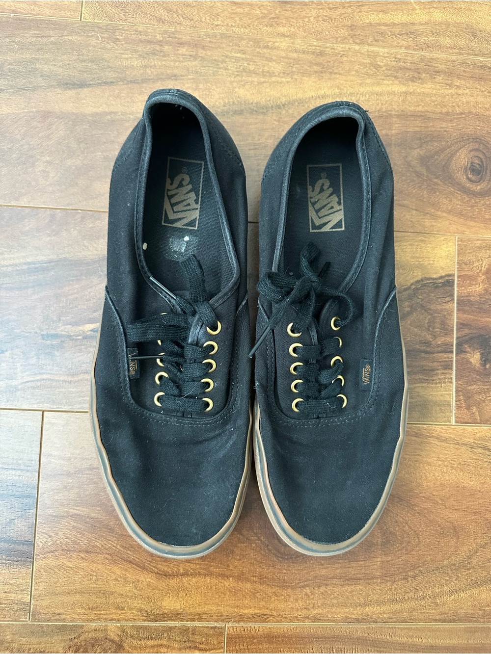 Vans Black Canvas Sneakers with Gum-Trim Sole